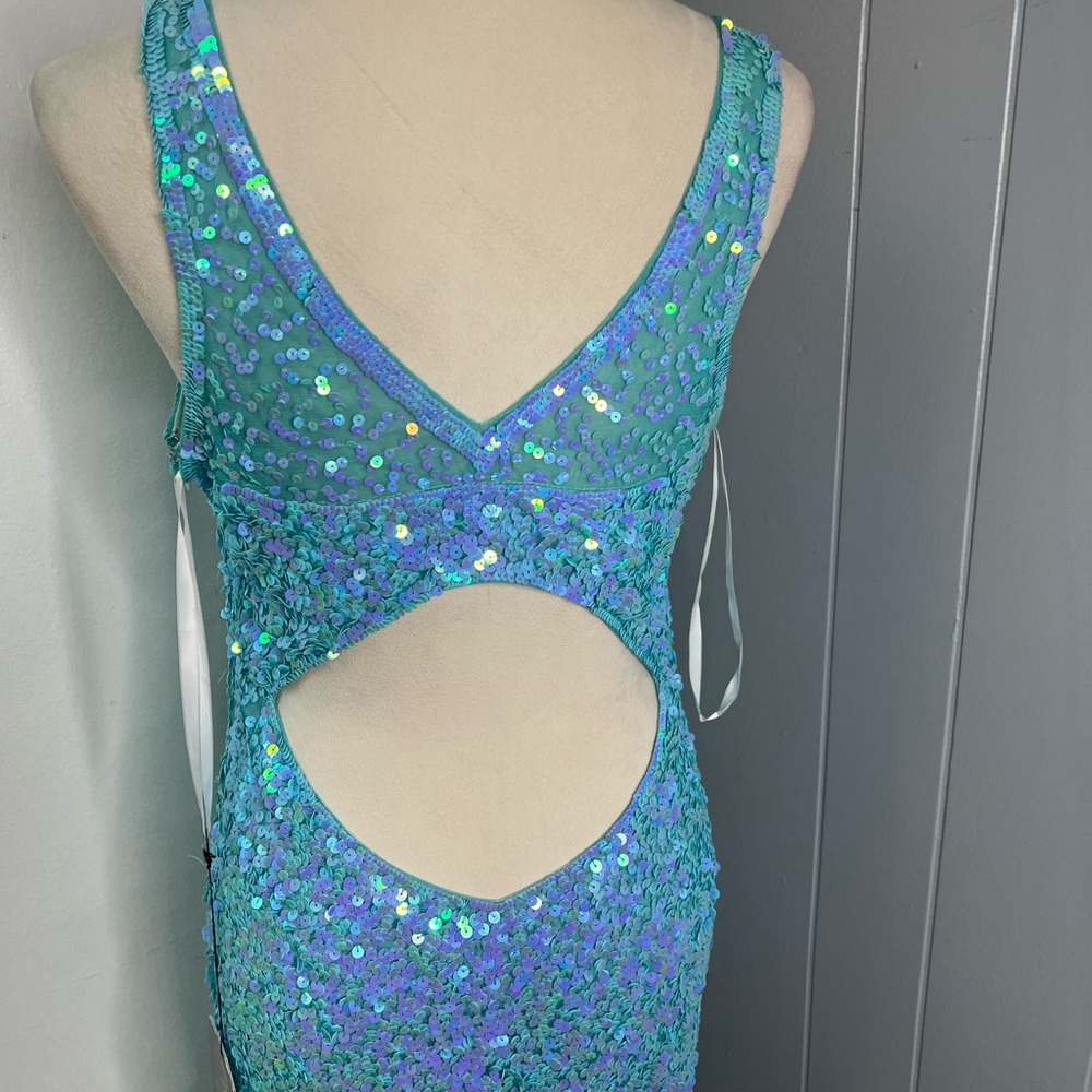 Primavera Couture Sparkling Sky Blue Gown - Picture 7 of 9